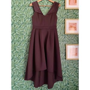 NWT ASOS | Bardot Cold Shoulder Midi Prom Dress Size 8 Plum